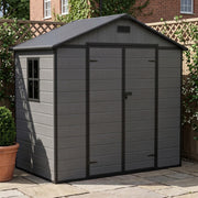 8x4FT Garden Shed Plastic Tool Bike Storage House with Lockable Doors & Floor UK