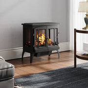 Black 2000W Electric Fireplace Fire Flame Effect Heater Log Burner Stove Standin