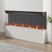 UK Electric Fireplace LED Mantel Wall Recessed Inset Fire 3-Sided Panoramic 50