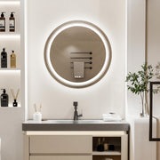 80cm Round LED Dimmable Bathroom Mirror Make Up Light Up Touch Sensor Wall Mount