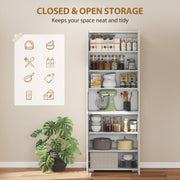 180cm Tall Kitchen Cupboard, Pantry Storage Cabinet, High Gloss White