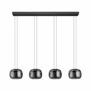 EGLO Hortunas 4 Light LED Pendant Black Steel Smoked Glass Dimmable 2760lm