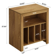 Modern Large Wood Record Player Stand with Vinyl Record Storage for Living Room