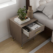 Pair of 3 Drawer Bedside Table - Oslo Dark Wood Range