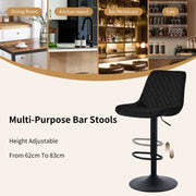 4PCS Swivel Bar Stools Velvet/Faux Suede Breakfast Adjustable Height Bar Chair
