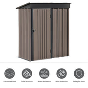 5 x 3ft Garden Lockable Bicycle Storage Bike Tool Box Shed Outdoor Garbage Bin
