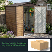 Metal Garden Shed 4x6FT Apex Roof Outdoor Tool Storage House Lockable Door Unit