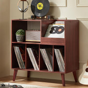 Large record stand with storage record player stand with shelf vinyl record