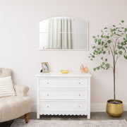Distressed White Arched Window Wall Mirror - 100cm x 70cm