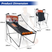 Electronic Dual Shot Arcade Basketball Game w/ 8 Exciting Playing Modes-Black