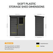Grey Wood Grain Plastic Garden Shed 6x8 6x6 5x3 Outdoor Tool Bike Storage House