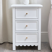Pair of Scalloped 3 Drawer Bedside Tables bedroom storage furniture wave set