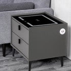 Smart Bedside Table with Light Phone Charging Modern Bedroom Furniture 2 Drawers