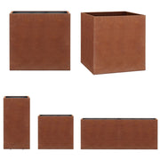 Corten Steel Rectangle Cube Planter Garden Plants Pot In/Outdoor Trough Tub Box