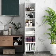High Gloss Slimline Bathroom Tallboy Free Standing Cabinet Tall Storage Cupboard