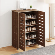 5 Tier Wooden Shoe Rack Storage Shelf Unit Cabinet Organiser Footwear Stand