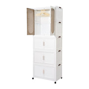 Large Foldable Wardrobe Storage Cabinet with Wheels Modular Plastic Closet