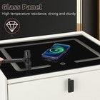 Smart Bedside Table with Light Phone Charging Modern Bedroom Furniture 2 Drawers