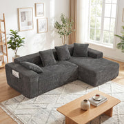 JUMBO CORD MODULAR L SHAPE CORNER SOFA 4 SEATER FURNITURE SETTEE SUITE POUFFE UK