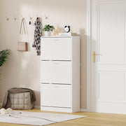 3 Drawer Shoe Cabinet Cupboard Storage Footwear Stand Wooden Rack Unit White