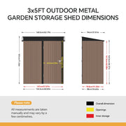 Garden Outdoor Metal Shed Steel Frame Storage Bike Tool Sheds with Lockable Door