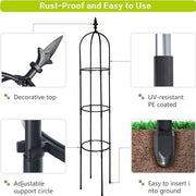 1x,2x Outdoor Garden Metal Obelisk Climbing Plant Support Frame Trellis 1.7M