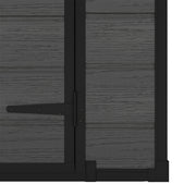 6x6ft Grey Garden Shed Outdoor Plastic Utility Tool Storage House with Windows