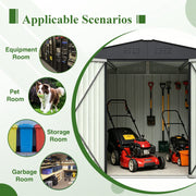 Garden Shed 10X12FT Metal Apex Roof Free Foundation Storage House Anthracite