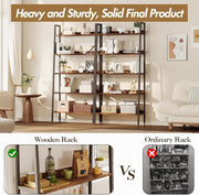 Rustic Wood Bookcase Bookshelf 5 Tier Industrial Storage Display Shelving Unit