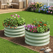 Set of 2 Metal Raised Beds Garden Elevated Planter Box for Flowers,Vegetables