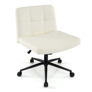 Criss Cross Chair PU Leather Upholstered Cross-legged Office Chair