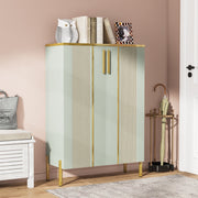 Modern Shoe Cabinet with Doors, 6-Tier Wooden Shoe Storage Cabinet for Entryway