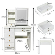 Makeup Desk Home Dressing Table Vanity with Stool Drawer & LED Mirror NEW *