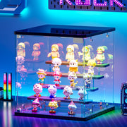 5-Tier Display BOX Cabinet with Glass Doors & RGB Lights for Action Figures
