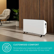 Duux Edge Smart Convector Heater Gen 2 2000W DXCH25UK WiFi Alexa White 30m²