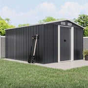 10x8FT Extra Large Garden Shed Metal Apex Roof Outdoor Storage With Door & Vent