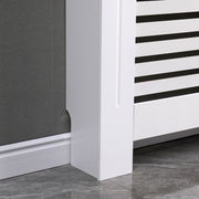 Kensington Radiator Cover Modern Traditional Horizontal Slat Cabinet MDF White