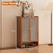 2 Door 7 Tier Shoe Storage Cabinet Rack Stand Cupboard Footwear Home UK NEW