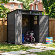 6'x4' 6'x6' Plastic Garden Storage Shed Outdoor Tool Storage House With Floor