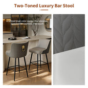 360° Rotating Breakfast Bar Stools High Tufted Back Lion Knocker w/ Footrest