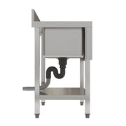 Commercial Sink Kitchen Stainless Steel Single Bowl Catering Hand Wash & Shelf