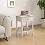 Ivory One Drawer Bedside Table with Shelf - Padstowe Ivory Range