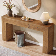 63 Inch Farmhouse Console Table, Long Narrow Wooden Entryway Table for Hallway