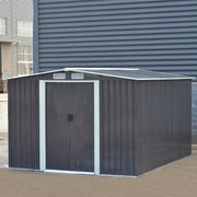 10x8FT Extra Large Garden Shed Metal Apex Roof Outdoor Storage With Door & Vent