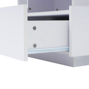 Coffee Table with LED Lights Storage Tea Table High Gloss White for Living Room