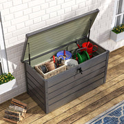 350L Outdoor Garden Storage Box Metal Steel Chest Cushion Shed Patio Container