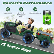 24V Ride On Tractor Kids Electric Vehicle w/ Music