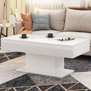 LED Coffee Table High Gloss Rectangle Center Table Modern Living Room Furniture