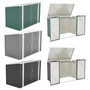 Lockable Metal Garden Patio Bin Store Bicycle Bike Tools Sheds Storage Container