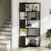 180cm Corner Bookshelf Unit, 6-Tier Floor Standing Bookcase Storage Display Rack